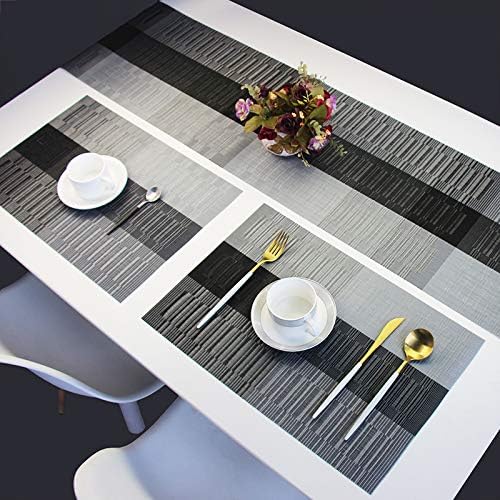 PIGCHCY Elegant Placemats with Matching Table Runner, Washable Durable Vinyl - Image 6