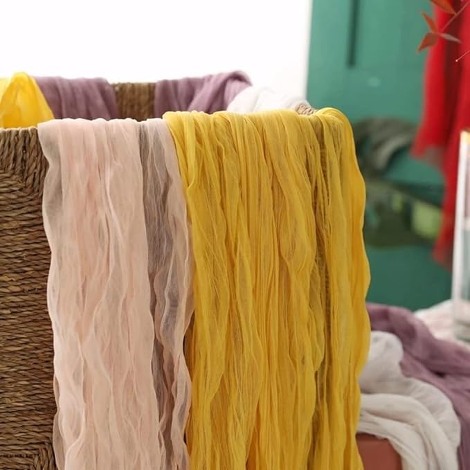 Peach Cheesecloth Table Runner Cheese Cloth Wedding Birthday Party Decor | 10Ft - Image 5