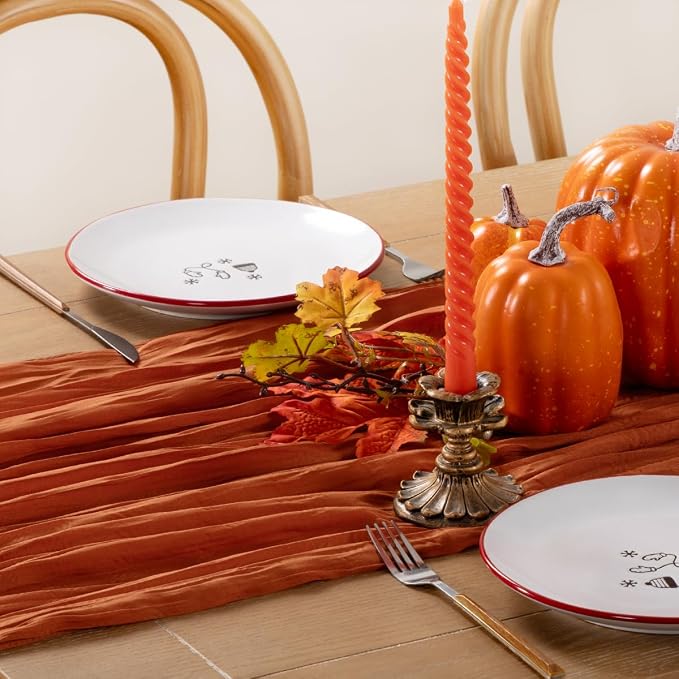 Terracotta Cheesecloth Table Runner 160 Inches 14 Ft Gauze Table Runner | - Image 7