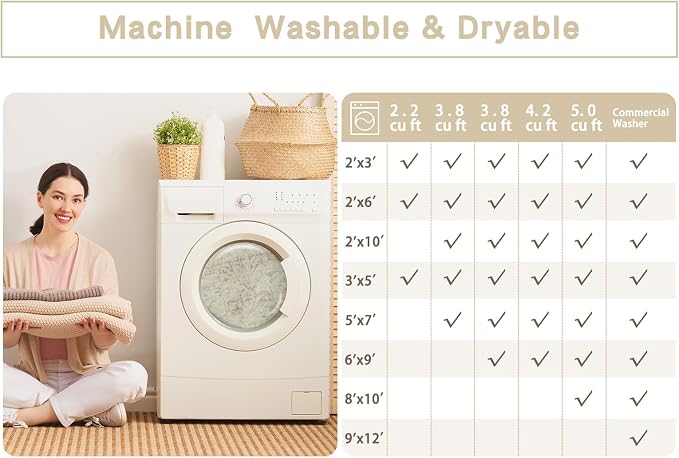 Srugn Washable Rugs 10x14 Area Rugs - Image 9