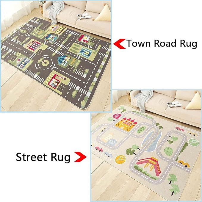 Kid Rug Carpet Playmat for Toy Cars and Train,Play Area Rug - Image 6