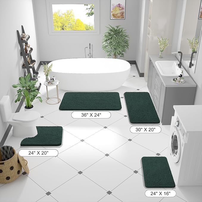 OLANLY Toilet Rugs U-Shaped 24x20, Extra Soft Absorbent Chenille Contour - Image 8