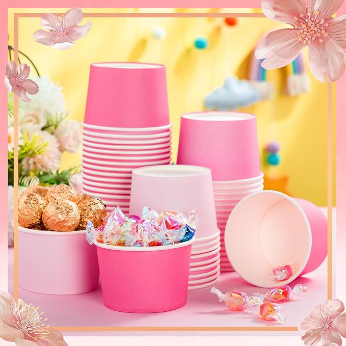 Jingmore Paper Ice Cream Cups 9oz Colored Disposable Dessert Bowls - Image 7