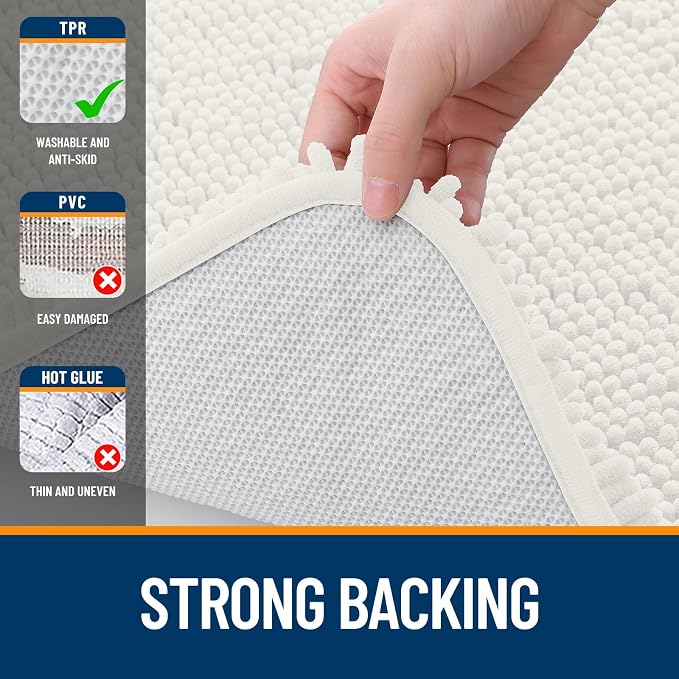 OLANLY Toilet Rugs U-Shaped 20x20, Extra Soft Absorbent Chenille Contour - Image 6