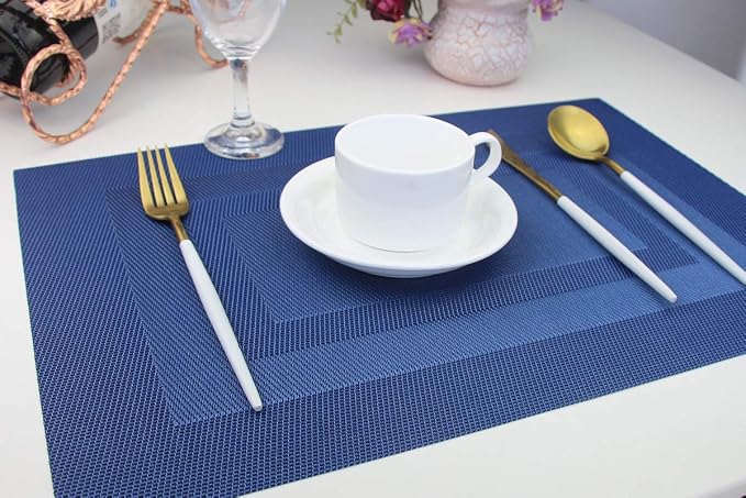 PIGCHCY Placemats, Washable Vinyl Woven Table Mats, Elegant Durable Placemats - Image 9