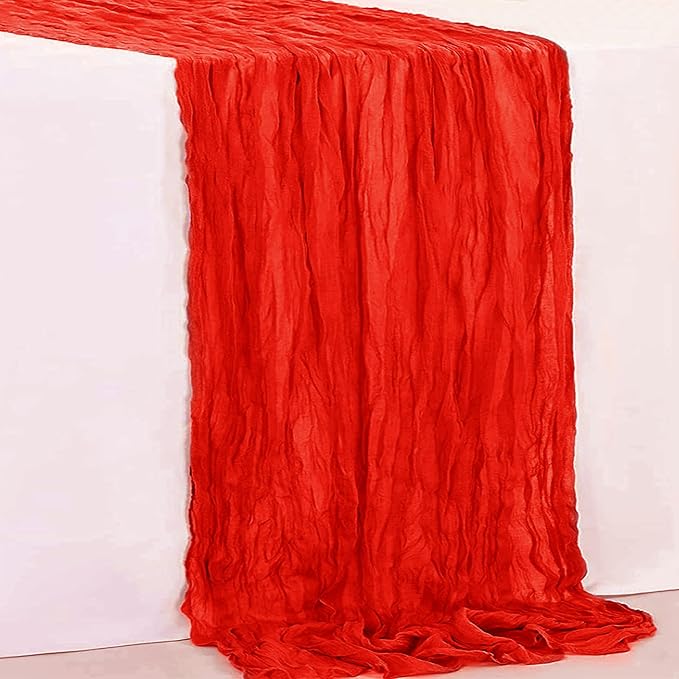 1 Pack Red Cheesecloth Table Runner 35x120 Inch 10Ft Rustic Gauze Cheese Cloth - Image 7