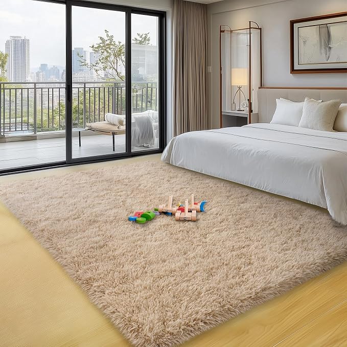 qulint 5x7 Area Rugs for Living Room, Fluffy Shaggy Rug for Bedroom Modern - Image 7