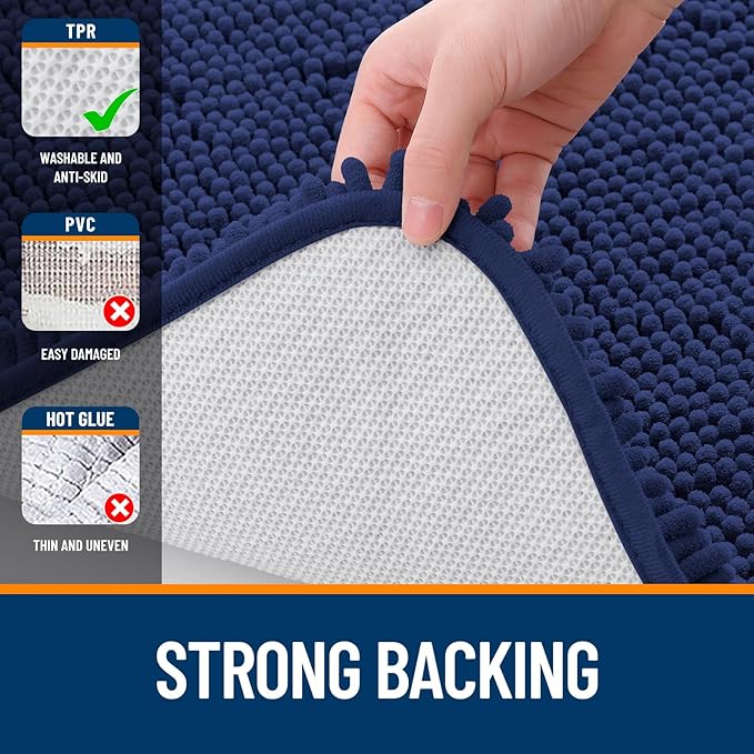 OLANLY Toilet Rugs U-Shaped 24x20, Extra Soft Absorbent Chenille Contour - Image 6