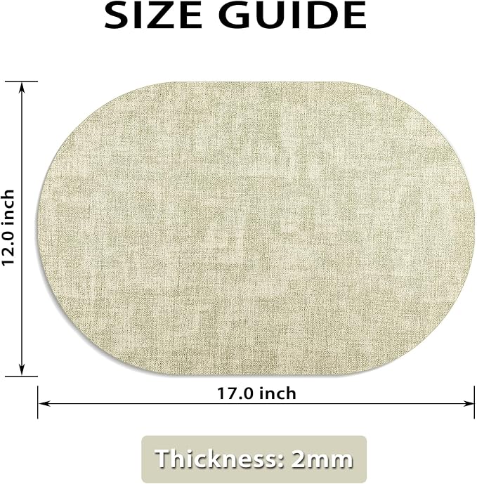 Placemats Set of 6-17" x 11.8" Waterproof & Heat Resistant Oval Place Mats - Image 7