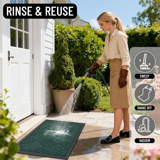 OLANLY Front Door Mat Outside Entrance 33x21, Heavy Duty Sturdy Natural Rubber - Image 7