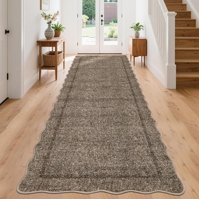 GarveeHome Scalloped Washable Runner Rug 2x10 Runner Modern Kitchen Runner Non - Image 8