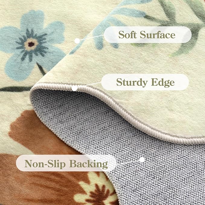 Lahome Floral Hallway Runner Rug Non Slip, Distressed Long Carpet - Image 7