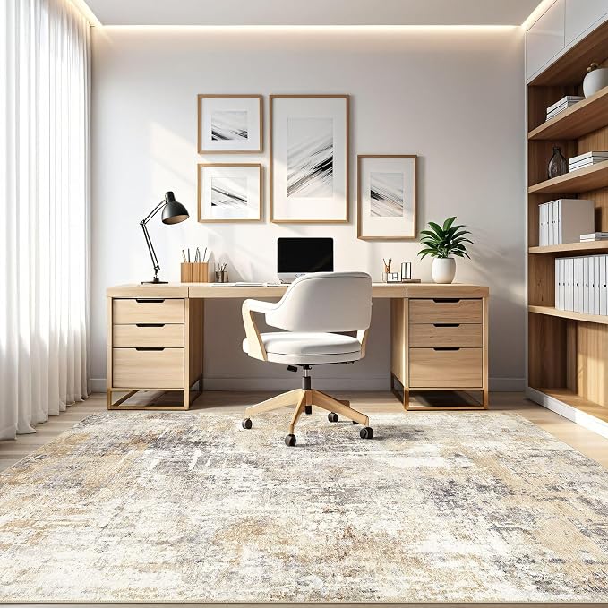 7x10 Area Rug Living Room: Washable Large Abstract Modern Soft Rugs Stain - Image 8