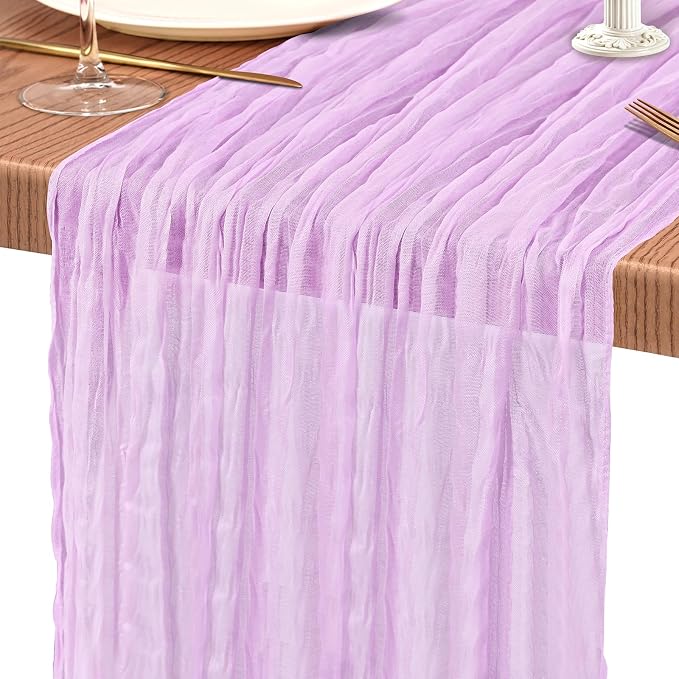 18 Pack Cheesecloth Table Runner 10FT Lilac Purple Table Runner Lavender Boho - Image 9