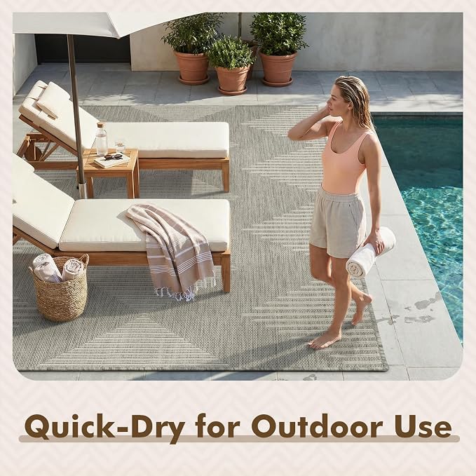 MontVoo-Outdoor Rug Carpet Patio Rug 4x6 ft Polypropylene Indoor Outdoor Rugs - Image 9