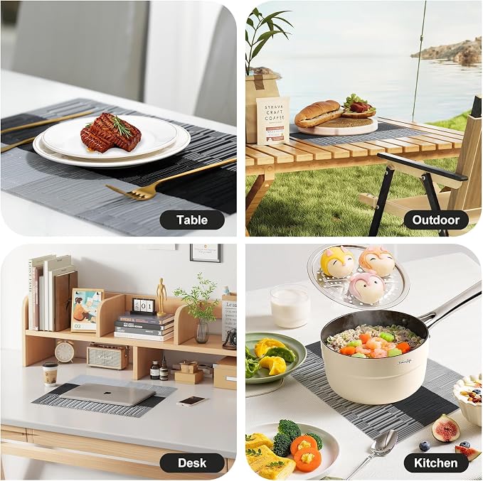 Placemats Set of 6,Non-Slip PVC Weave Table Mats Easy to Clean,Heat Resistant - Image 7