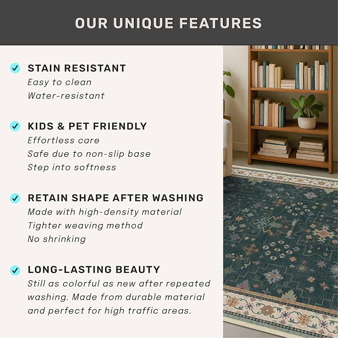 Dark Green Oushak 3x4 Large Entryway Rug - Image 7