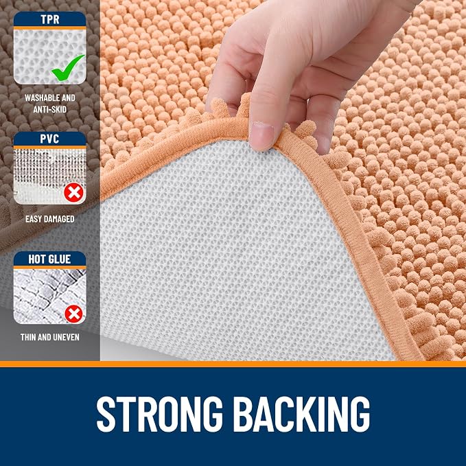 OLANLY Large Bathroom Rugs 47x32, Extra Soft Absorbent Chenille Bath Rugs - Image 6