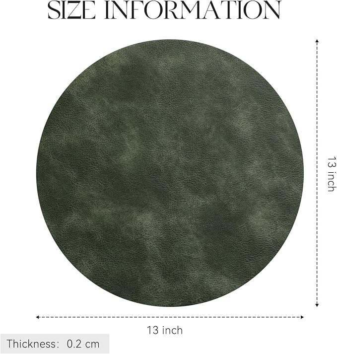 MOSAYT 13 Inch Round Vinyl Placemats Set of 4 - Image 7