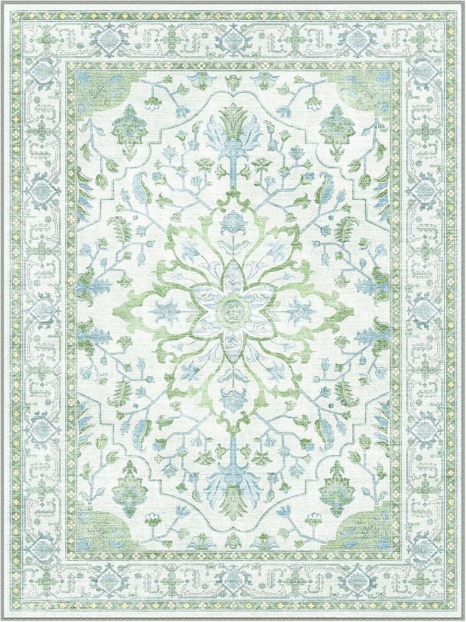 RELEANY Area Rugs Runner 2'6"x8' Washable Non-Slip, Floral Vintage Distress - Image 8