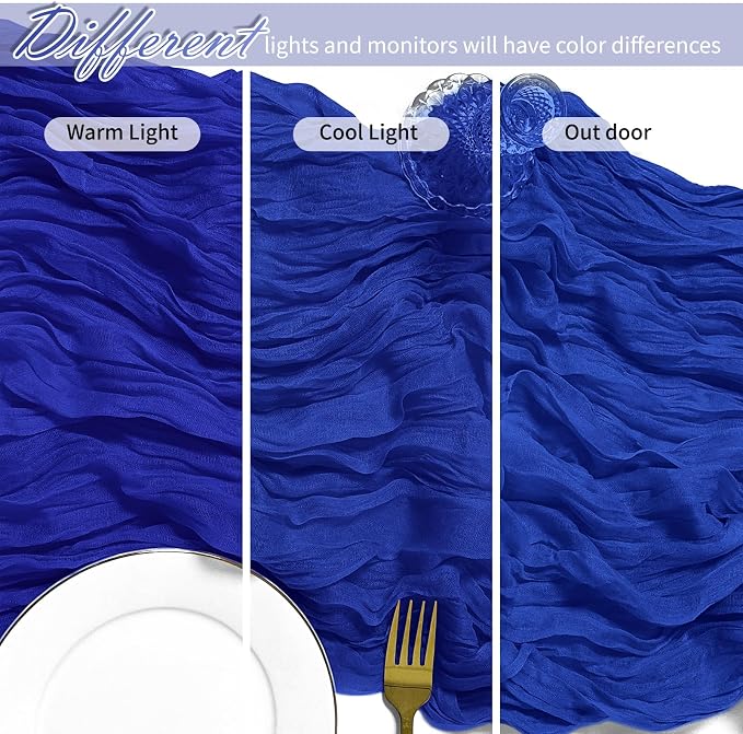 30 Pack Royal Blue Cheesecloth Table Runner 17 x 108 inch Cheese Cloth Table - Image 8
