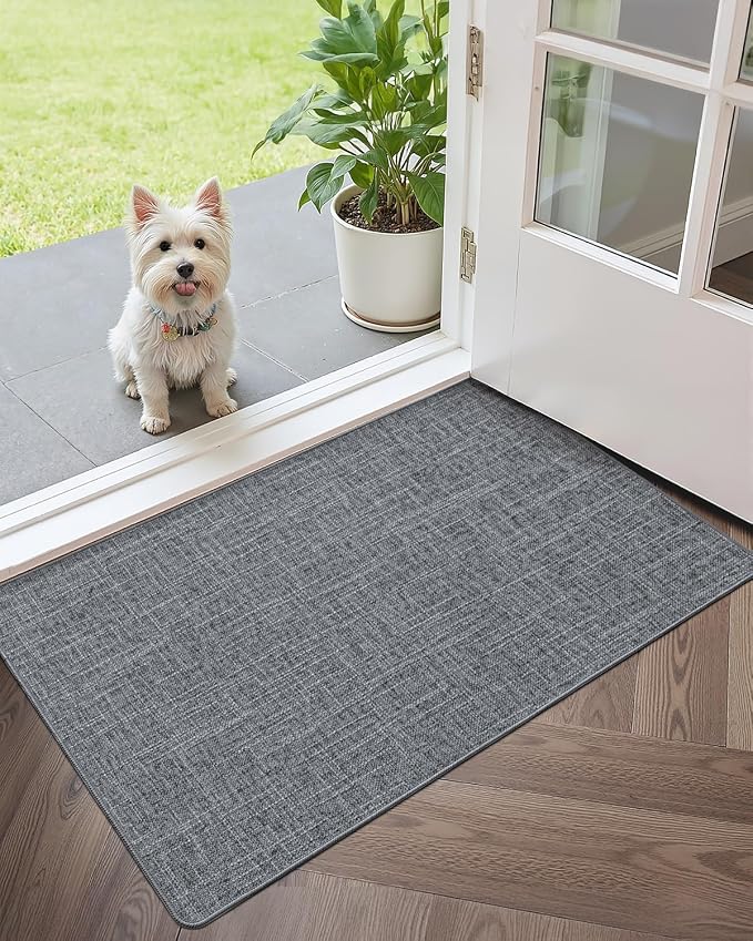Color&Geometry Ultra Thin Indoor Door Mat 48"x72", Non Slip Rubber Backed Dirt - Image 9
