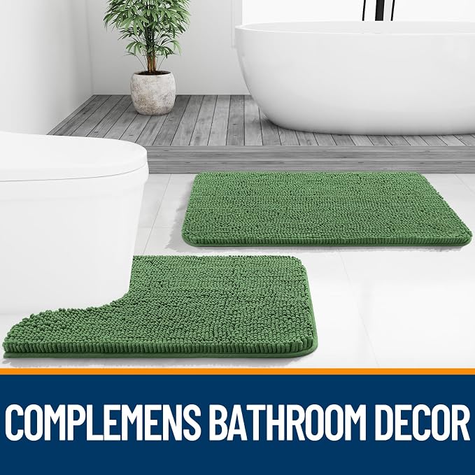 OLANLY Bathroom Runner Rugs 59x20, Soft Absorbent Chenille Bath Rugs, Rubber - Image 7