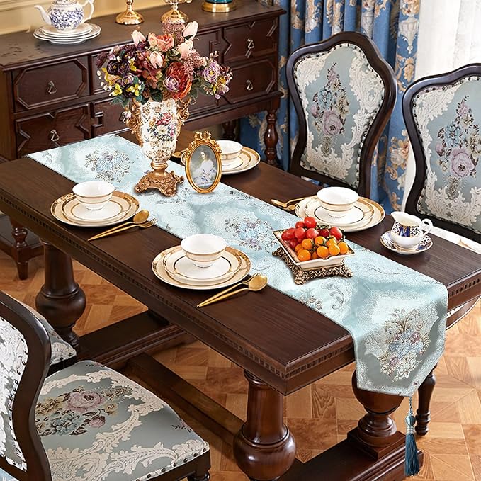 120" Long Table Runner Luxury Retro Embroidery Pattern - Image 7