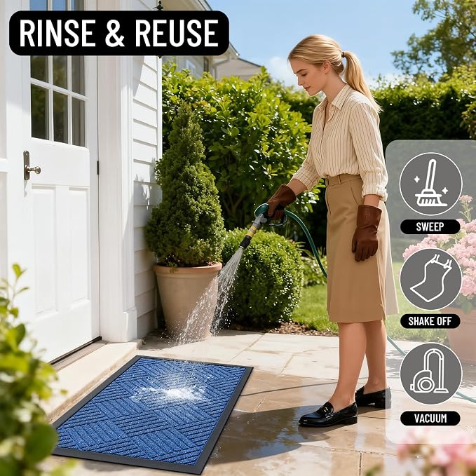 OLANLY Front Door Mat Outside Entrance 29.5x17, Heavy Duty Sturdy Natural - Image 8
