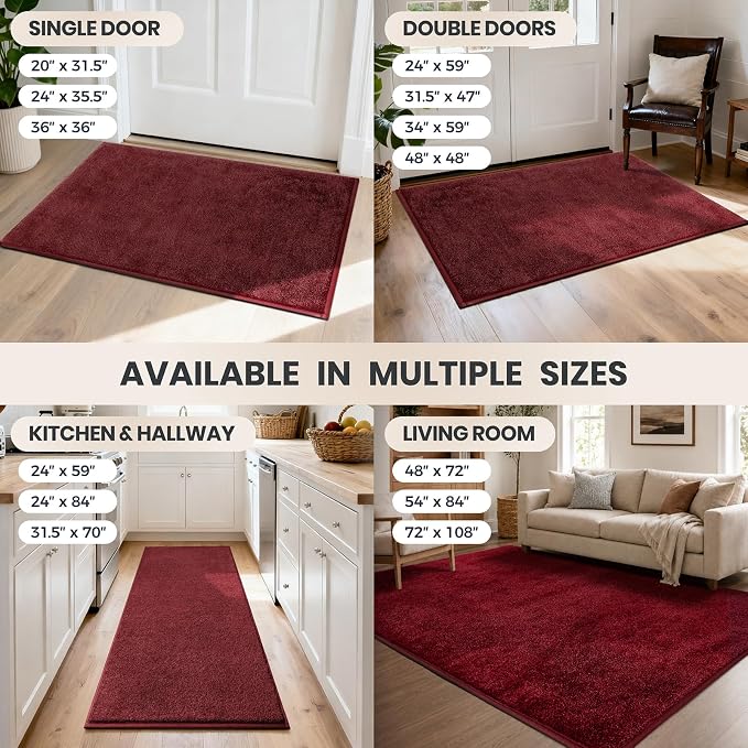 PURRUGS Dirt Trapping Door Mat 20" x 31.5", Non-Slip Machine Washable Entryway - Image 9