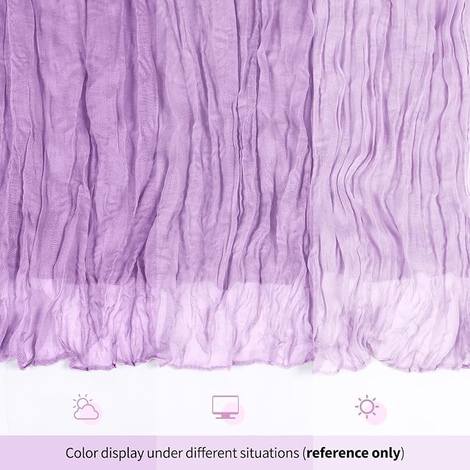 12 Pack Lavender Cheesecloth Table Runner 17x108 Inch Semi Sheer Boho Gauze - Image 8