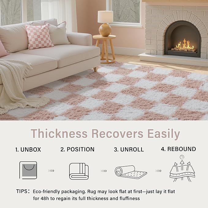PureCozy Checkered Round Rugs 6ft - Image 7