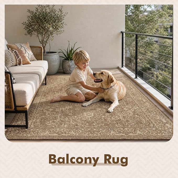 MontVoo-Outdoor Rug-Patio Rug 5x7 ft Polypropylene Indoor Outdoor Rugs Carpet - Image 9