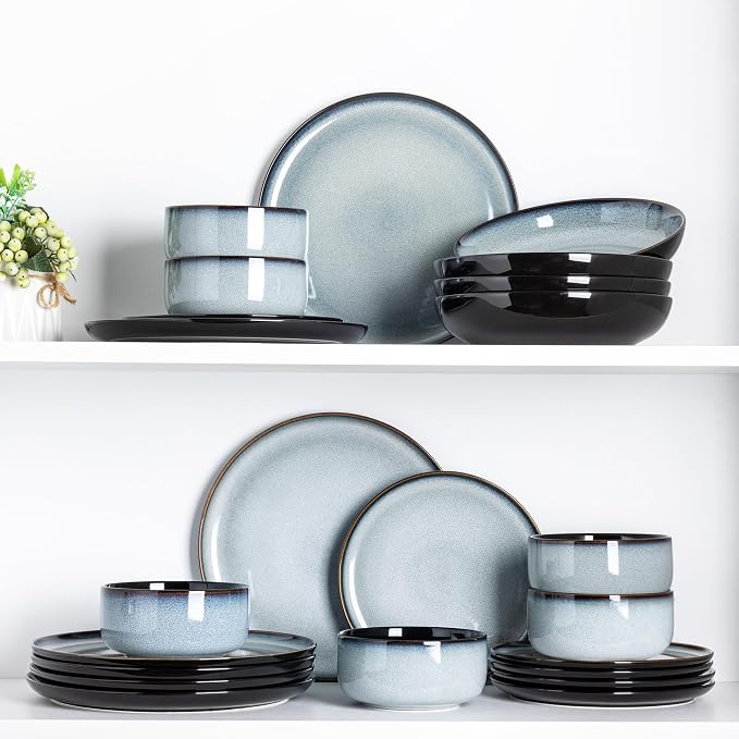 LERATIO Ceramic Dinner Plates Set of 4, 10.5 Inch Reactive Glaze Plate Sets | - Image 6
