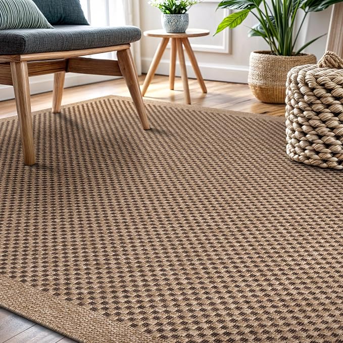 CAMILSON Easy Jute Rug 10x14, Indoor Outdoor Natural Color Fiber Area Rugs - Image 9