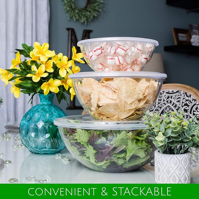 Reusable 150 Ounce Round Crystal Clear PlasticBowls Pack of 4 - Image 9