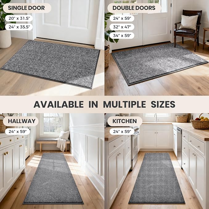 PURRUGS Dirt Trapping Door Mat 24" x 59", Non-Slip Machine Washable Entry Rug - Image 9