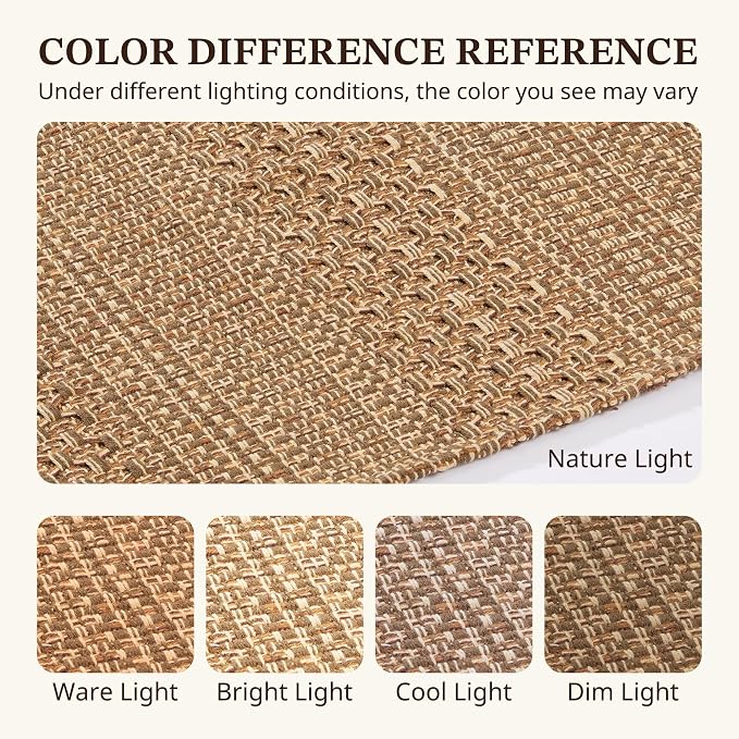 MatEssenz 2x4 Washable Rug, Textured Natural Woven Low-Profile Small Runner - Image 7