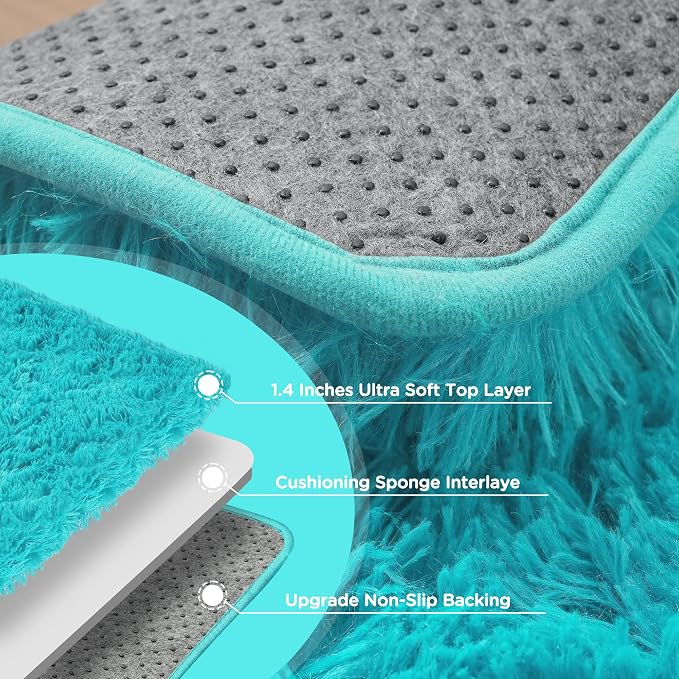 9x12 Teal Area Rugs for Living Room, Large Fluffy Shag Rug for Bedroom Boys - Image 7