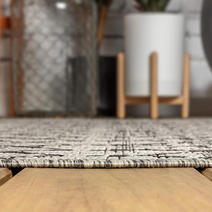 JONATHAN Y Moroccan Geometric Indoor Outdoor Square Area Rug 5X5 Light - Image 8