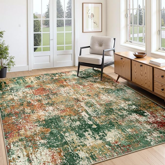 RELEANY Washable Area Rugs 7'x9' Non-Slip Modern Abstract Soft - Image 9