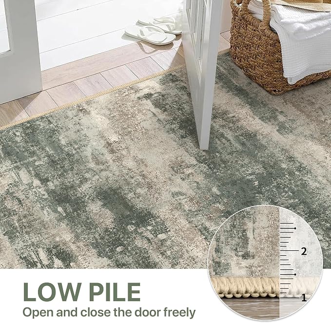 BEIMO Runner Rug for Hallway Kitchen, Soft Modern Abstract Throw Rugs, Low Pile - Image 9