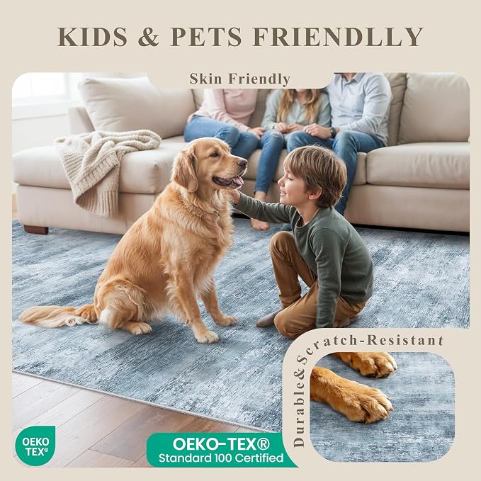 4x8 Washable Area Rug – Non-Slip Rubber Backed Indoor Rug - Image 6
