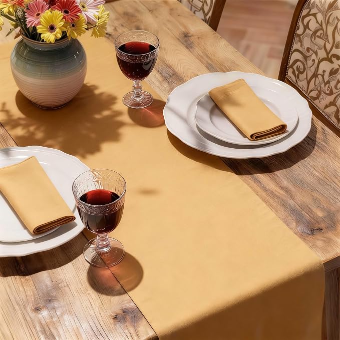 MEANMOY Gold Table Runner 48 Inches Long Waterproof Washable Table Runners | - Image 6
