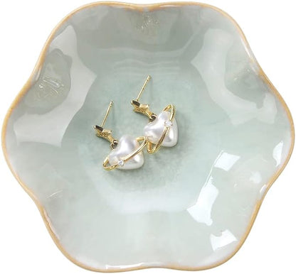 JAMEND CLXP Lotus Leaf Shape Decorative Ring Tray, Small Key Bowl, Ceramic by JAMEND+CLXP