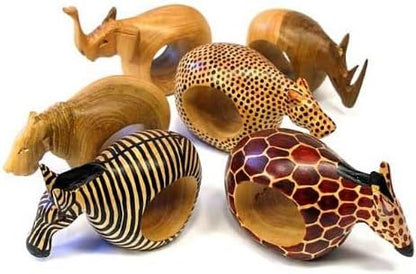 Mahogany Wood Animal Napkin Rings Set of Six - Image 3