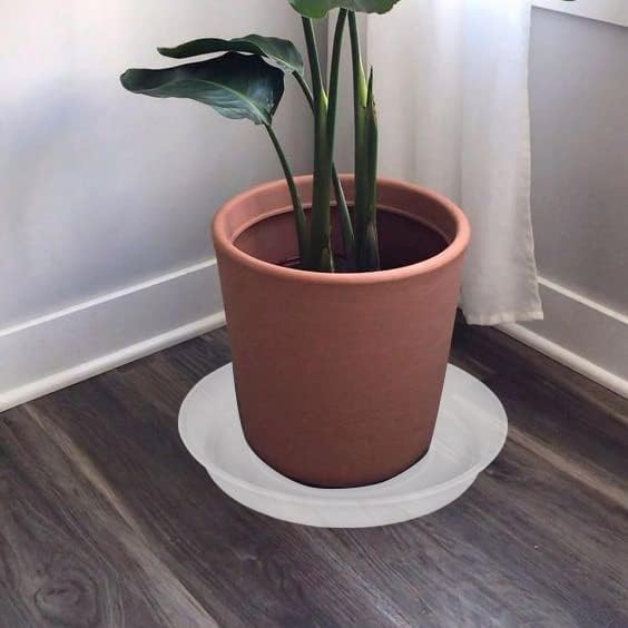 4 Pack of 14 inch Plant Saucers Bird Bath Bow Round, Plastic Plant Saucer Tray - Image 4
