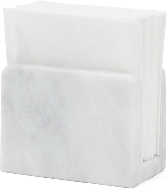Marble Mini Napkin Holder 3" x 4" Inch White Serviette Holder by MarblousKrafts