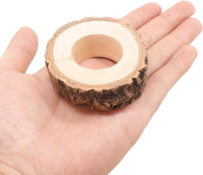 Rustic Wooden Napkin Rings, Handmade Creative Napkin Round Holder - Image 5