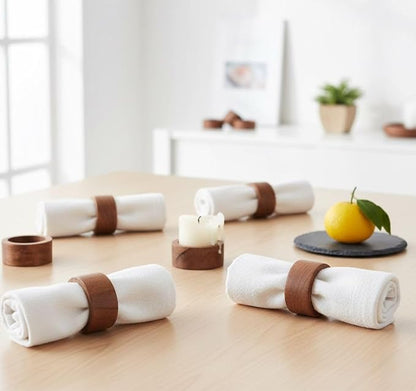 Wood Napkin Rings Set of 12 Napkin Holders Buckles - Image 8